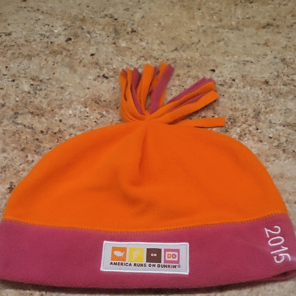 Source Unknown Orange and Pink Beanie